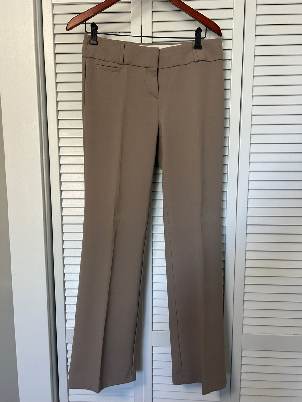 LOFT Taupe Boot-Cut Dress Pants